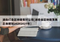 湖南打击区块链支付公司[湖南省区块链发展总体规划20202025年]